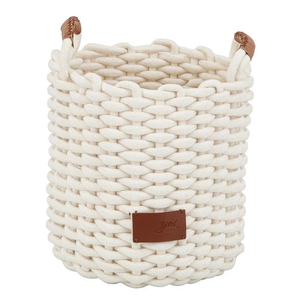 Cesto Organizador Tecido Branco 28x28x28cm YOI