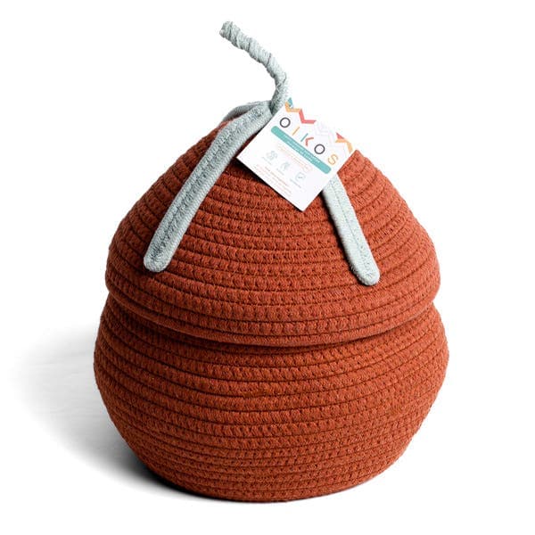 Cesto Organizador Vegetal Vermelho Infantil 25x25 cm Oikos