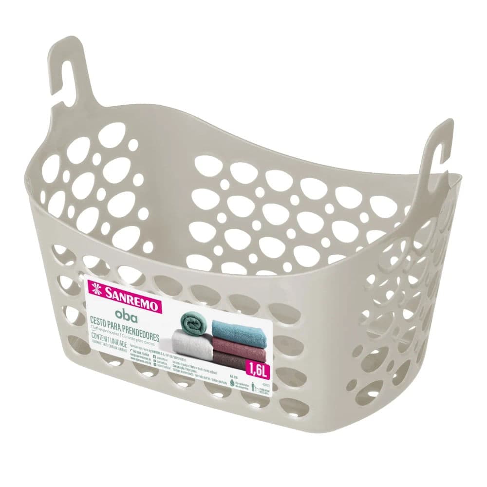 Cesto para Prendedor de Roupas 1,6l Cappucino - Sanremo