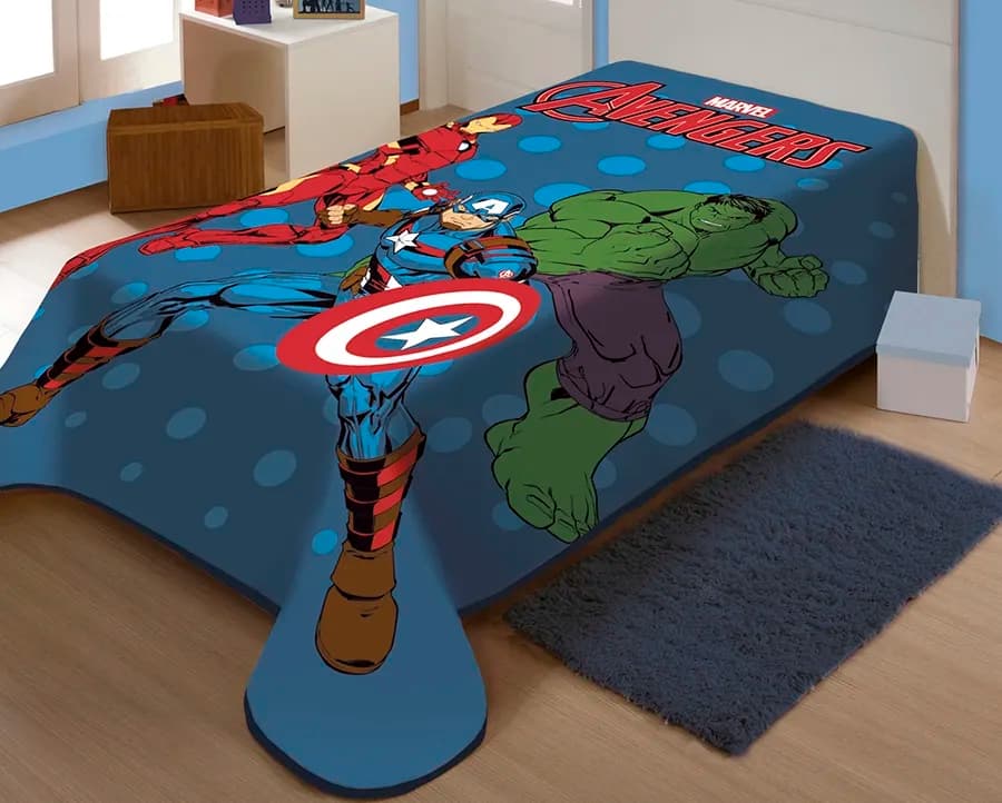 Cobertor Jolitex Raschel Plus Solteiro - Avengers