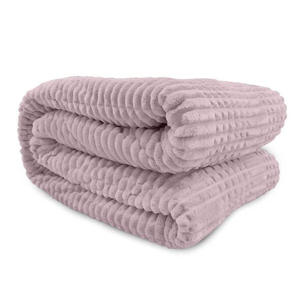 Cobertor Queen Size Flannel Mont-Blanc Rosê Andreza Enxovais