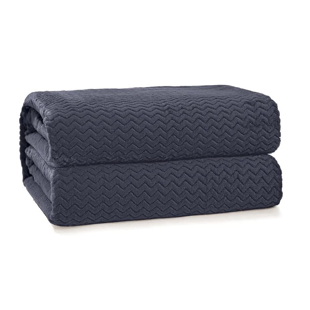 Cobertor Solteiro Plush Tweed Azul - Hedrons