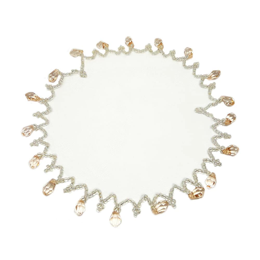 Cobre Jarra de Tule com Pingentes Ambar 18cm