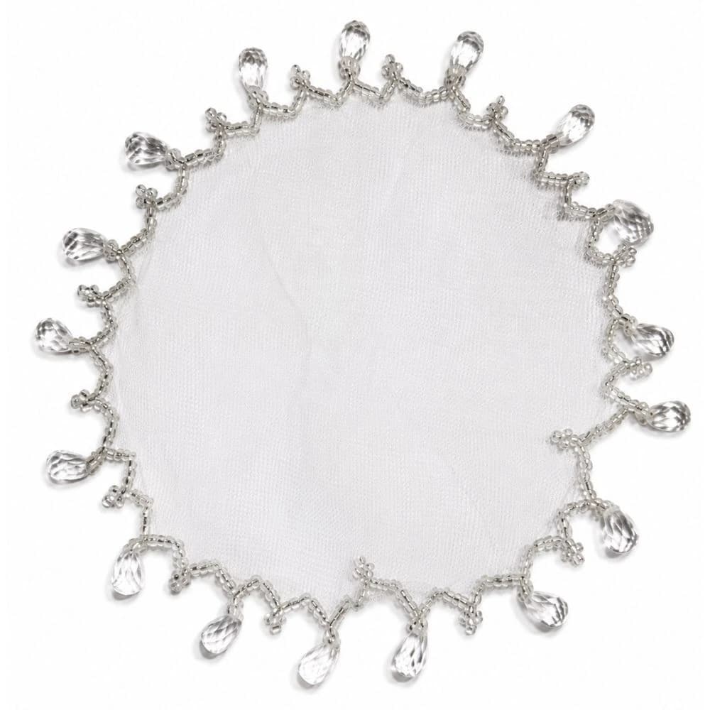 Cobre-salada de Tule com Pingentes de Miçangas 32cm