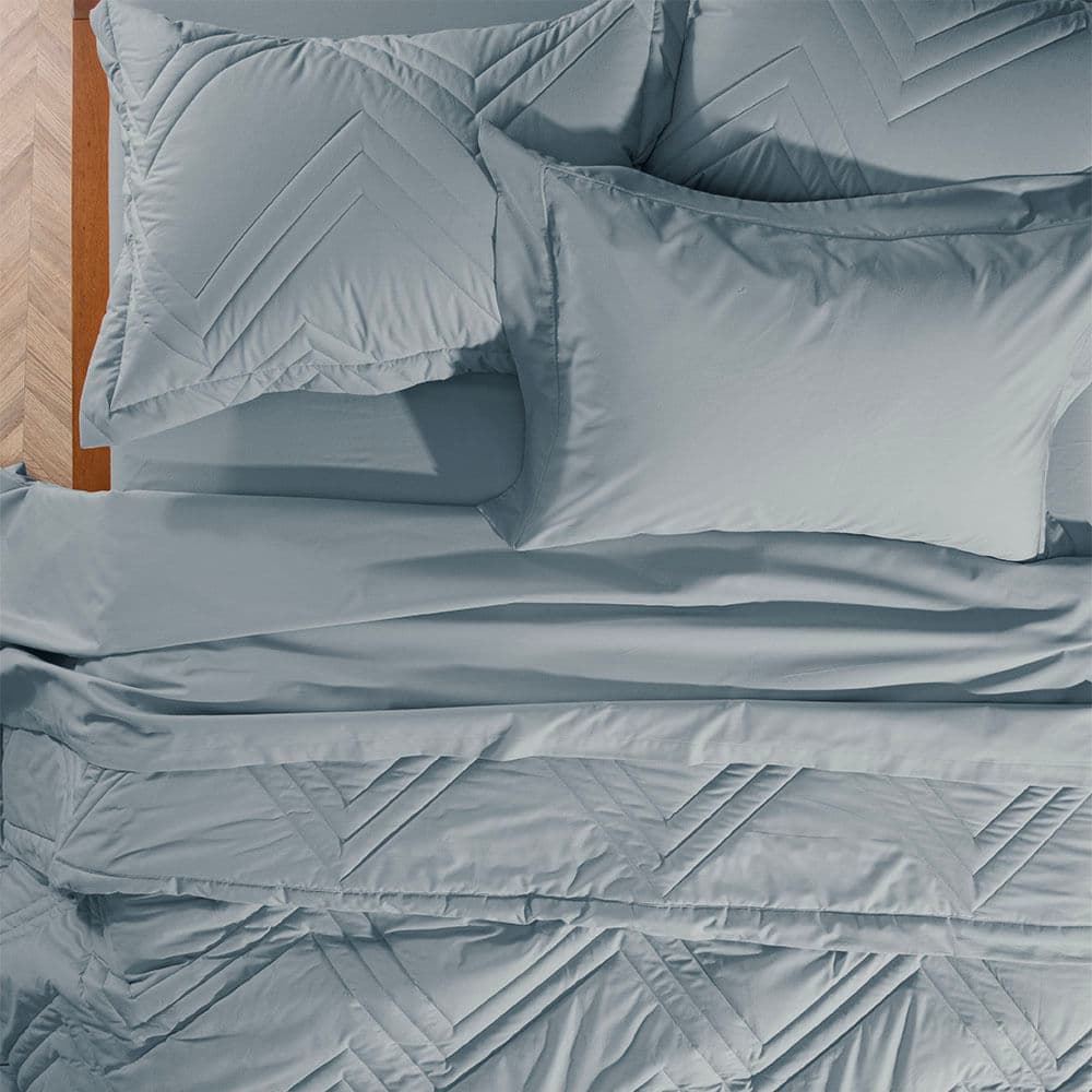 Colcha Casal com 2 Porta-travesseiros 200 Fios Ivy Denim