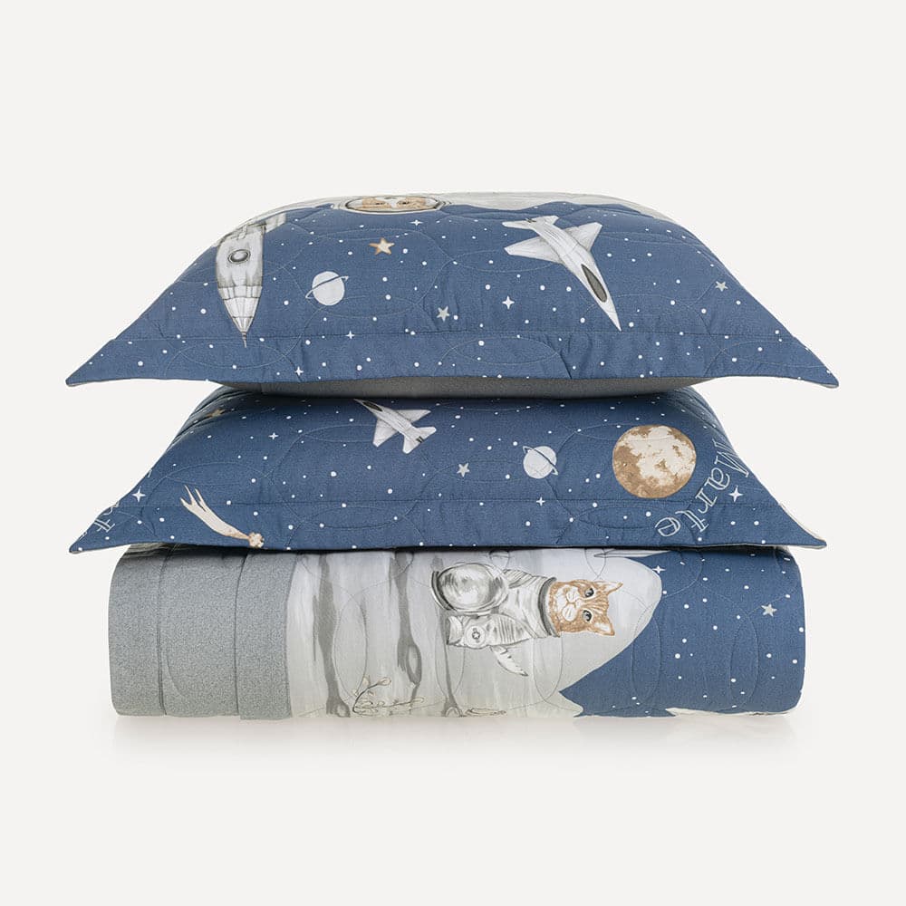 Colcha Infantil Casal com Porta-travesseiro 200 Fios Lunar