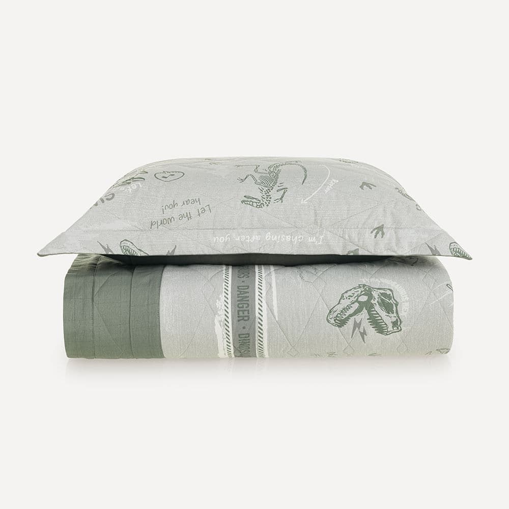 Colcha Infantil Solteiro com Porta-travesseiro 200 Fios Jurassic
