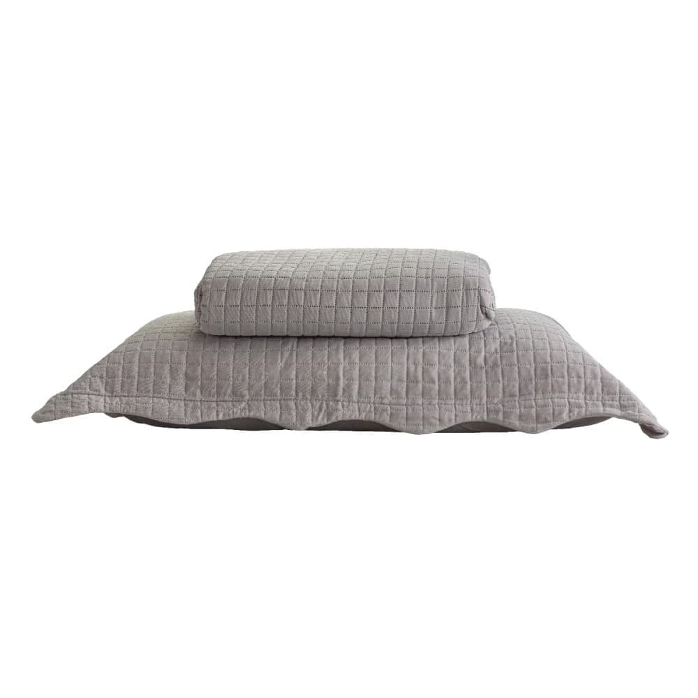 Colcha Matelassê Quadrat Queen 3 Peças Cinza - Lyor
