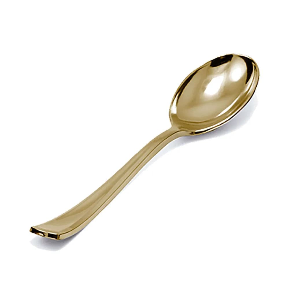 Colher de Plástico 17,5cm Gold Premium 8 Unidades - Silver Plastic
