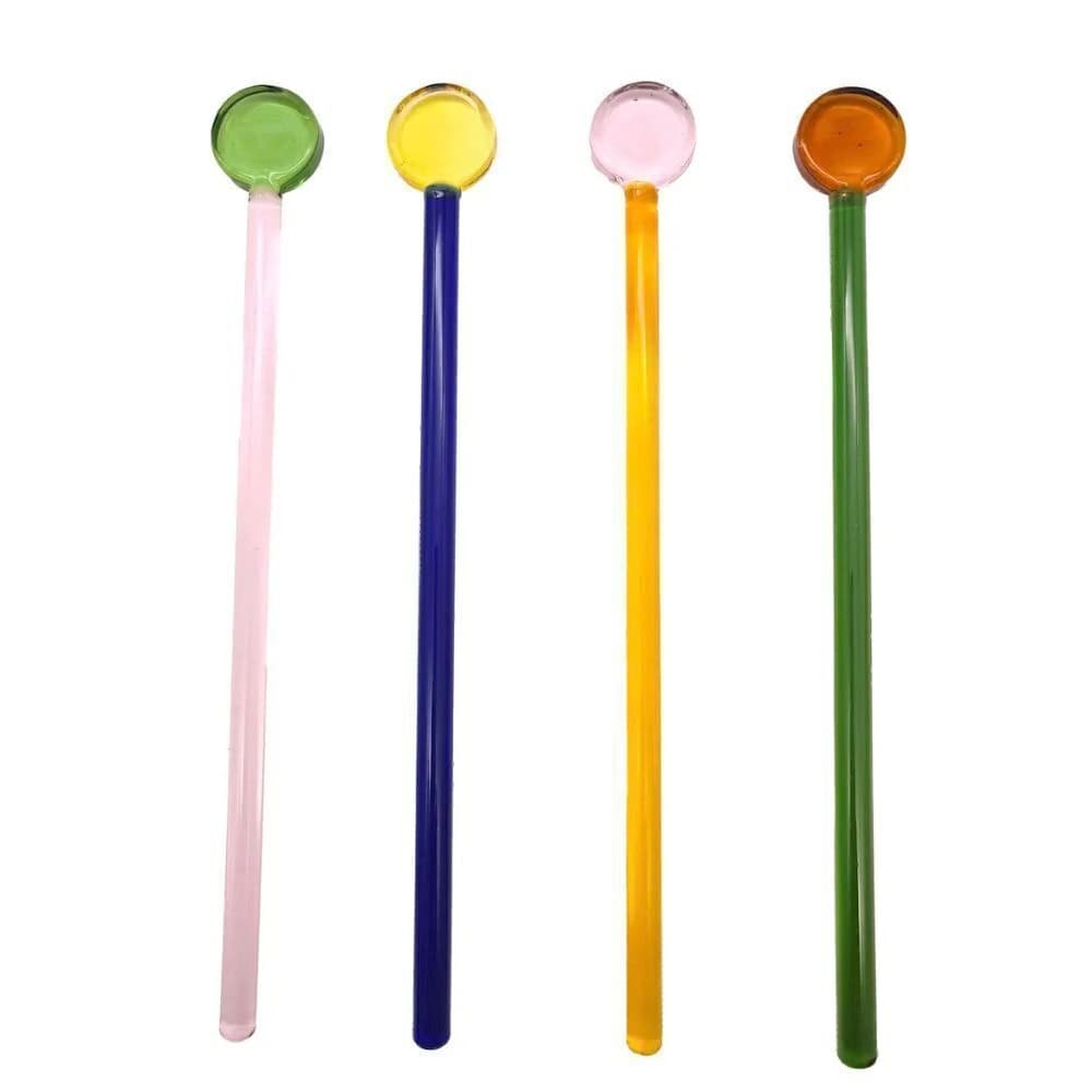 Colher de Vidro Lollipop 14cm 4pçs