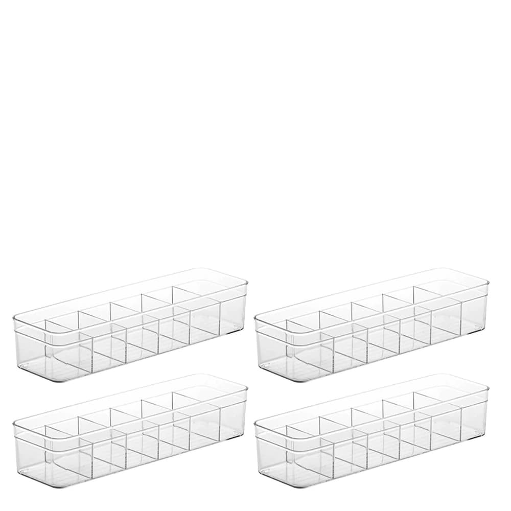 Colmeia Organizadora de Acrílico 6 Divisórias 35x10x7cm 4pçs