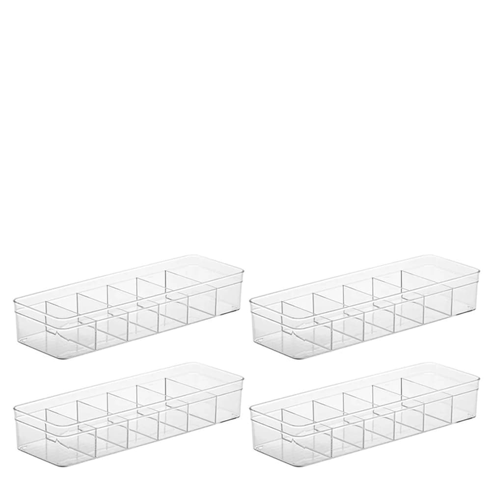 Colmeia Organizadora de Acrílico 6 Divisórias 40x13x7cm 4pçs