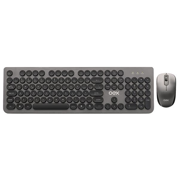 Combo Pop Teclado e Mouse sem Fio TM 410 Cinza Chumbo Oex