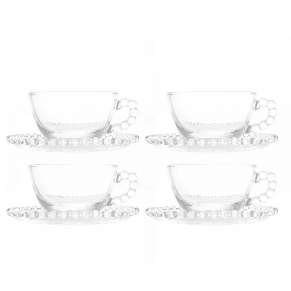 Conjunto 4 Xícaras de Chá Pearl 180mL - Wolf
