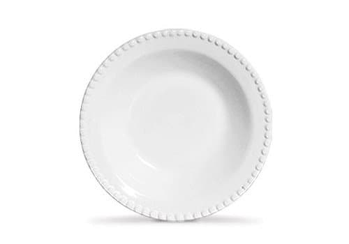 Conjunto 6 Peças Pratos Fundos Bolinha Branco Scalla Ceramica