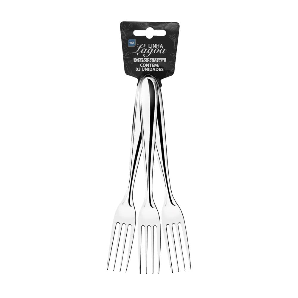 Conjunto de Garfos De Mesa Lagoa 3 Peças Inox - Tuut