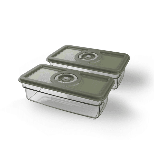 Conjunto de Potes Verde e Cinza com Fechamento a Vácuo Electrolux