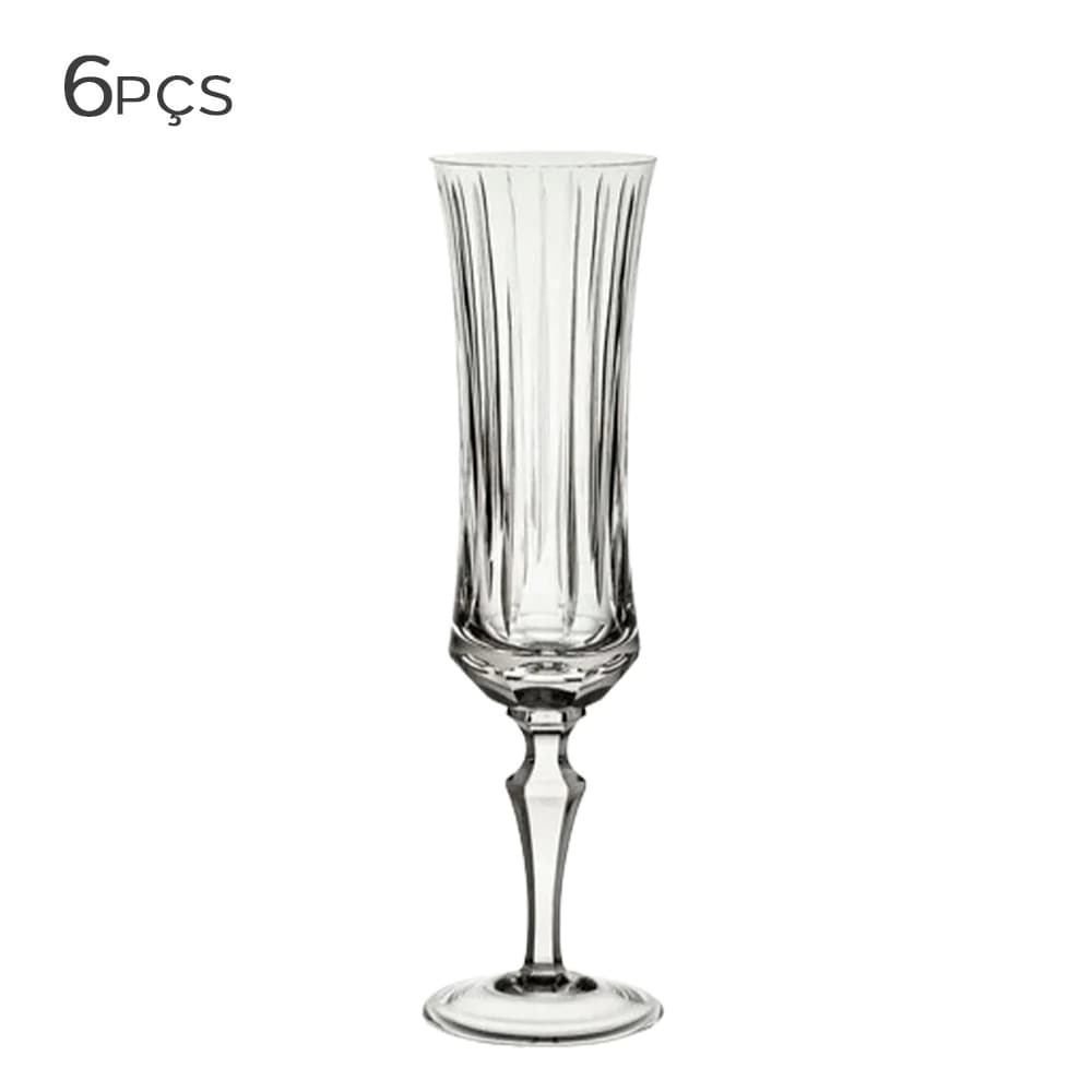 Conjunto de Taças de Cristal para Champagne Strauss 210ml 6pçs