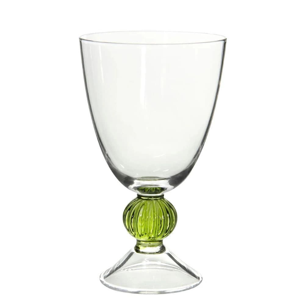 Conjunto de Taças de Vidro Beads Verde 500ml 6pçs