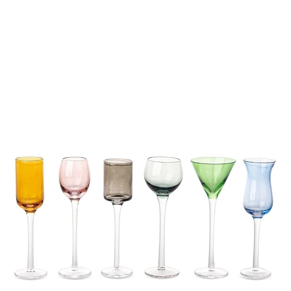 Conjunto de Taças de Vidro para Licor Rainbowl 50ml 6pçs