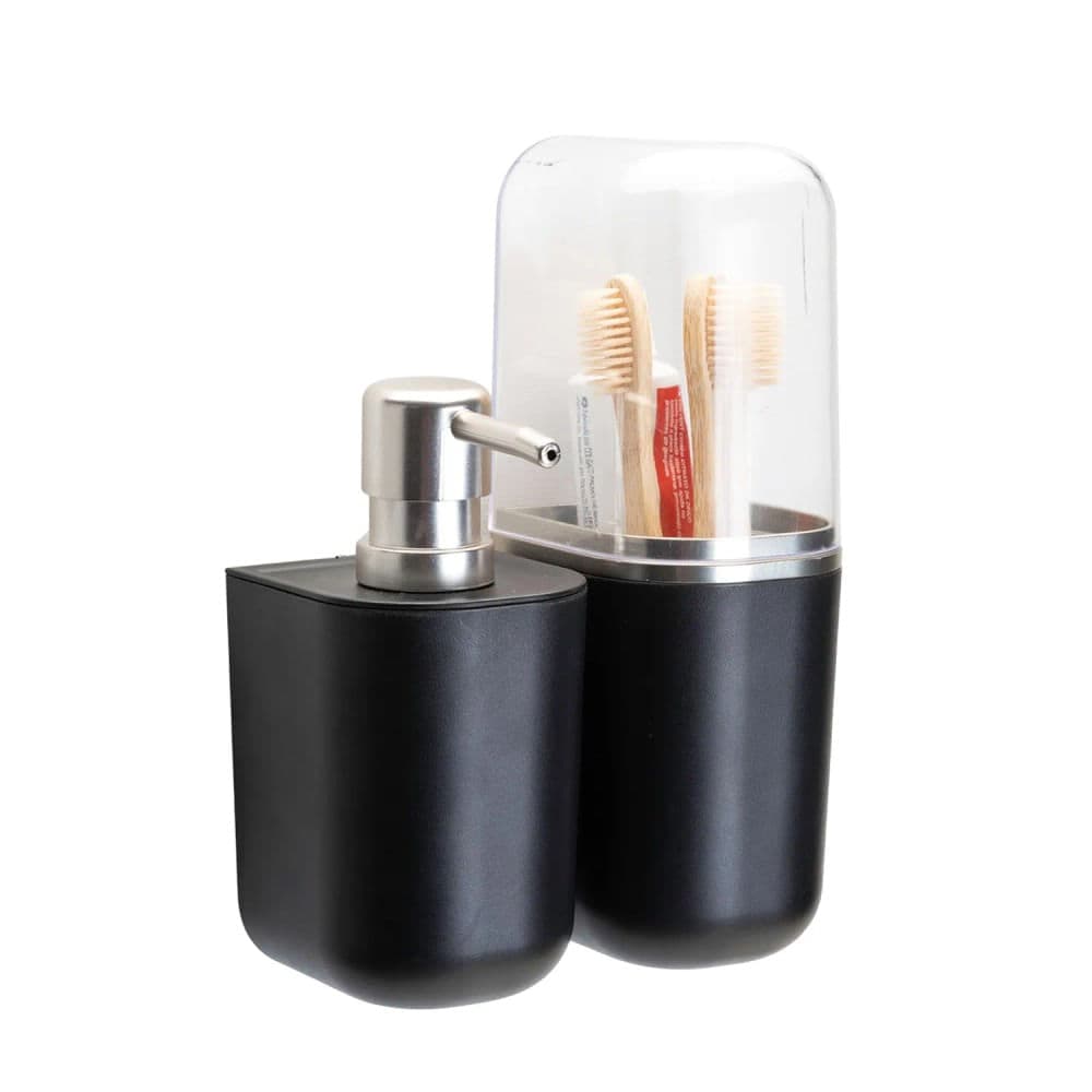 Conjunto Dispenser com Porta Escova Black - Arthi