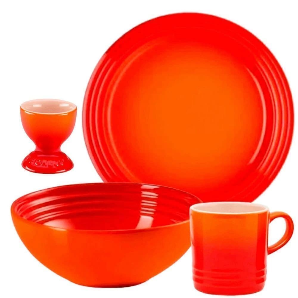 Conjunto para Café da Manhã de Cerâmica Le Creuset Laranja 4pçs