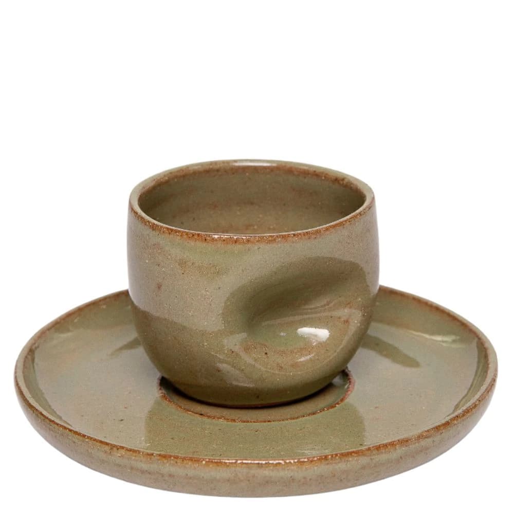 Copo para Café de Cerâmica Contemporâneo Verde Oliva 100ml