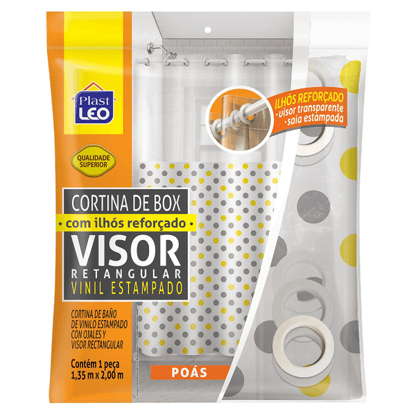 Cortina Box com Ilhós e Visor Retangular 1,35x2,00m - Poás