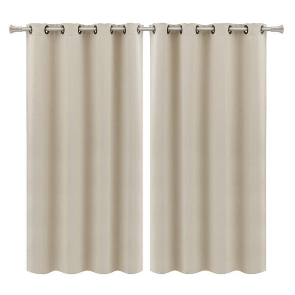 Cortina Corta Luz Bege 2,60x1,70m 2 Folhas Beca Decor