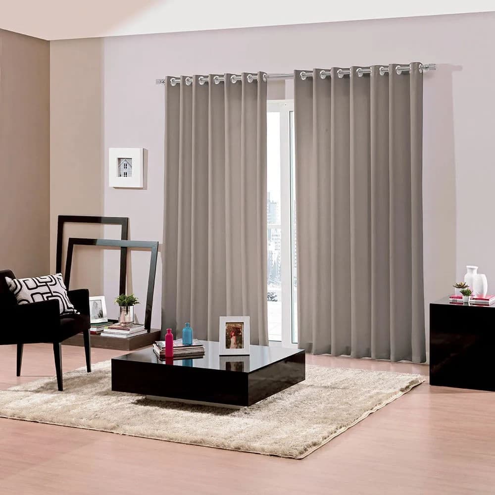 Cortina para Sala e Quarto Duplex Bellini 2,6x1,7m Taupe - Bella Janela