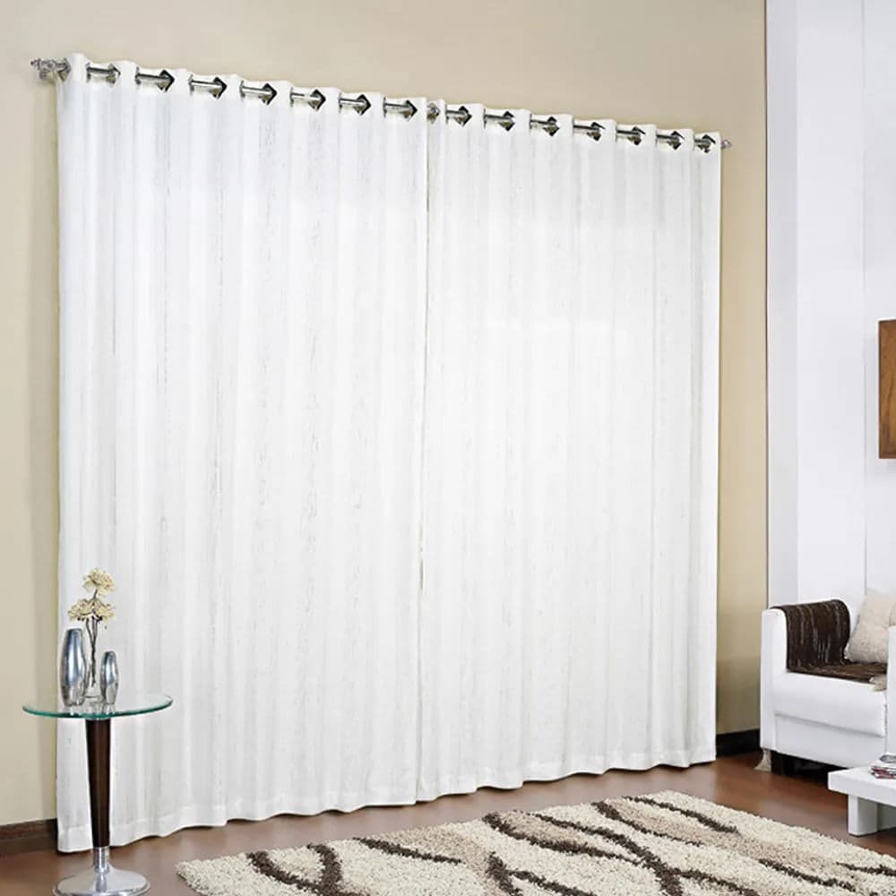 Cortina para Sala e Quarto Josi Branca 2,00x2,30m - Branyl