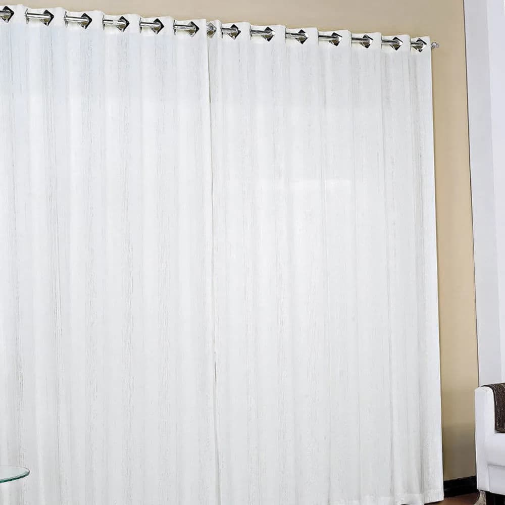 Cortina para Sala e Quarto Josi Branca 2,70x4,00m - Branyl