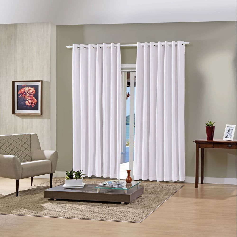 Cortina Pratika 2,6x2,3m Branco Bella Janela