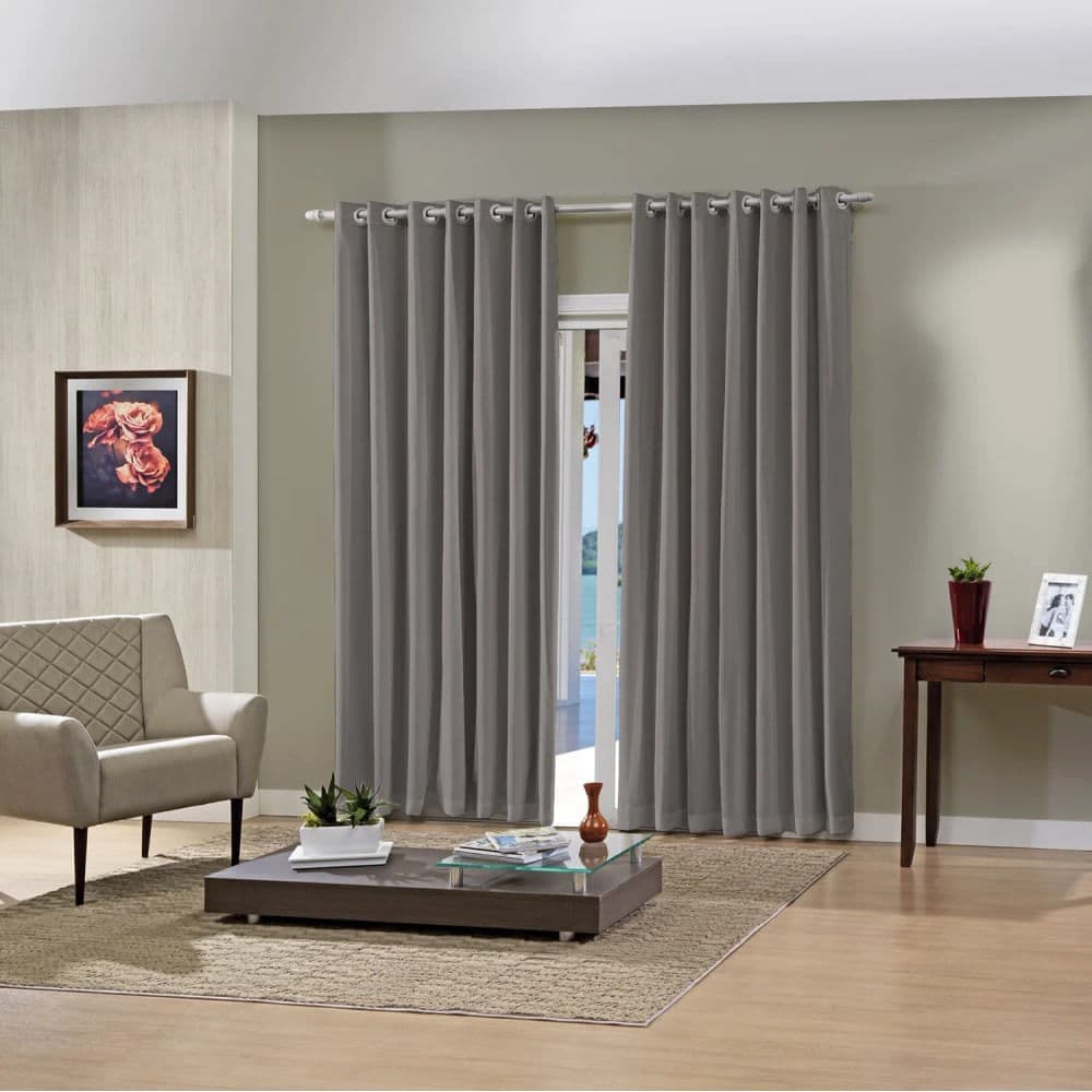 Cortina Pratika Bege 2,60x1,70m - Bela Janela
