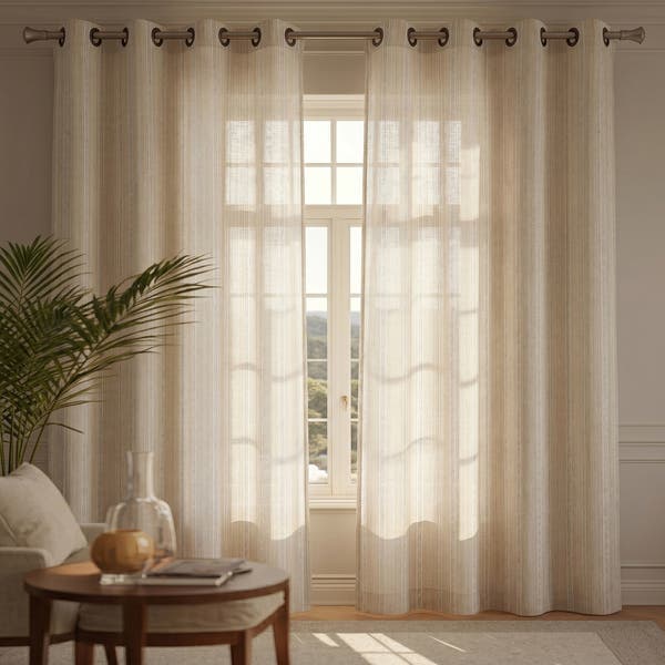 Cortina Vaticano Vestis Ilhós 2 folhas 5,40x2,60m Natural