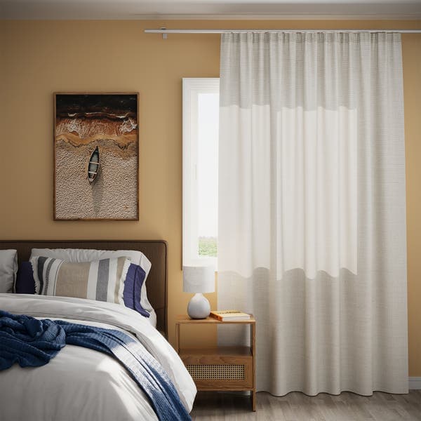 Cortina Veneza Beca Decor Trilho 2 Folhas 4,00x2,60m Bege