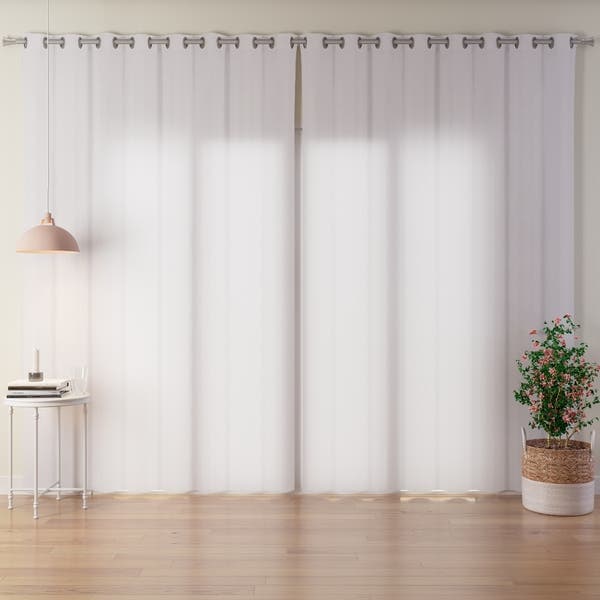 Cortina Ypê Beca Decor Ilhós 2 Folhas 5,40x2,60m Bege