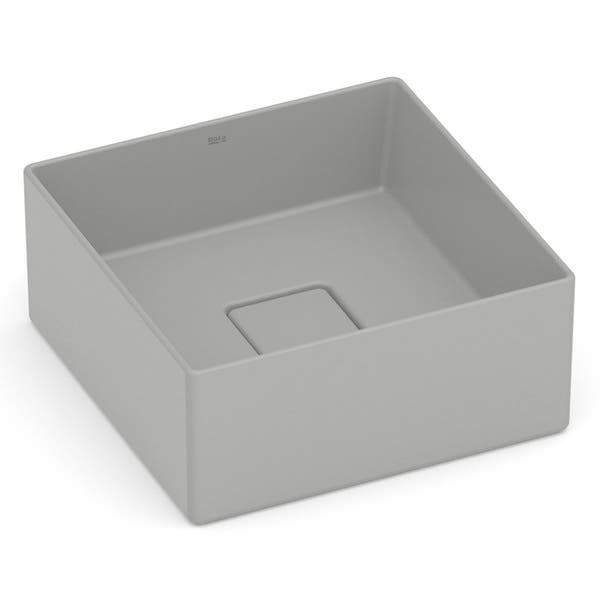 Cuba para Banheiro de Apoio Louça Quadrada Stone 30x30cm Terra Roca