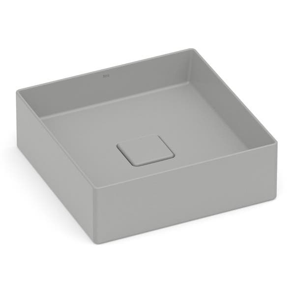 Cuba para Banheiro de Apoio Louça Quadrada Stone 35x35cm Terra Roca