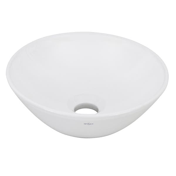 Cuba para Banheiro de Apoio Louça Redonda Branca 29cm Lille Sensea