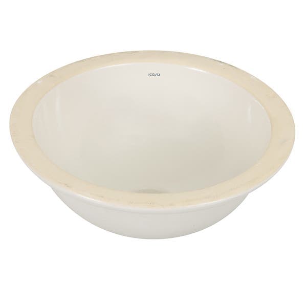 Cuba para Banheiro de Embutir Louça Redonda Palha 36cm IL61 Icasa