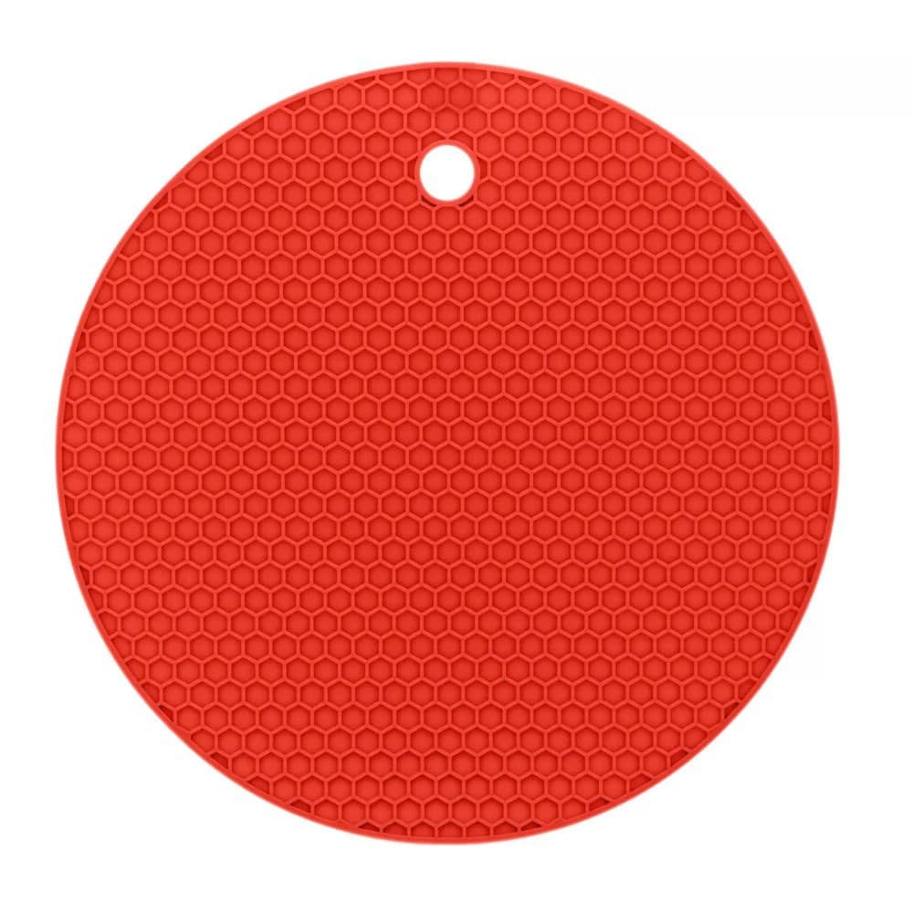 Descanso de Panela Silicone Redondo 18cm Vermelho - Lyor