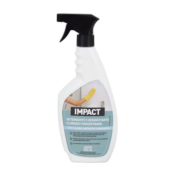 Detergente e Desinfetante Clorado Concentrado Impact Spray 500ml