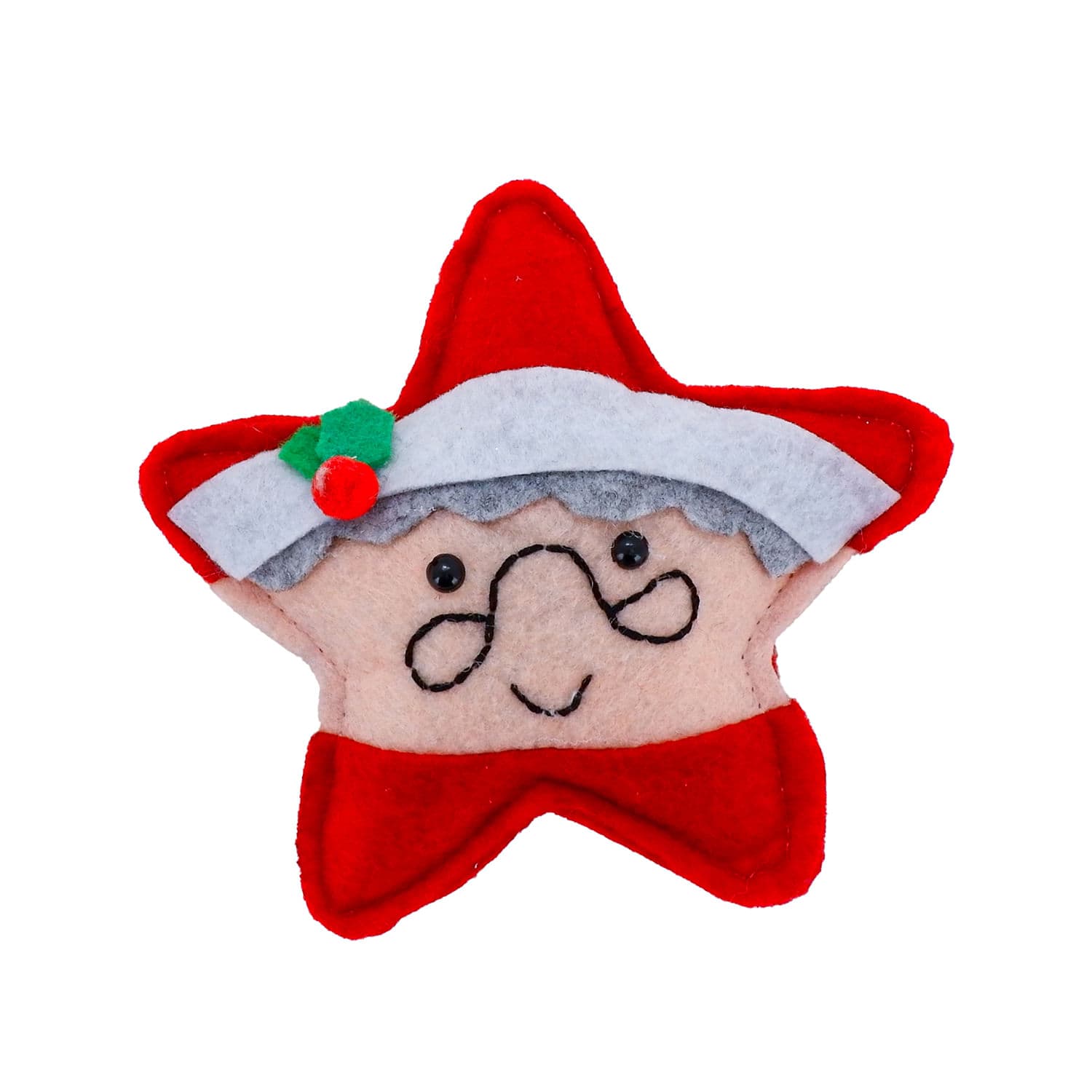 Enfeite de Natal Mamãe Noel Estrela 12cm - Magizi