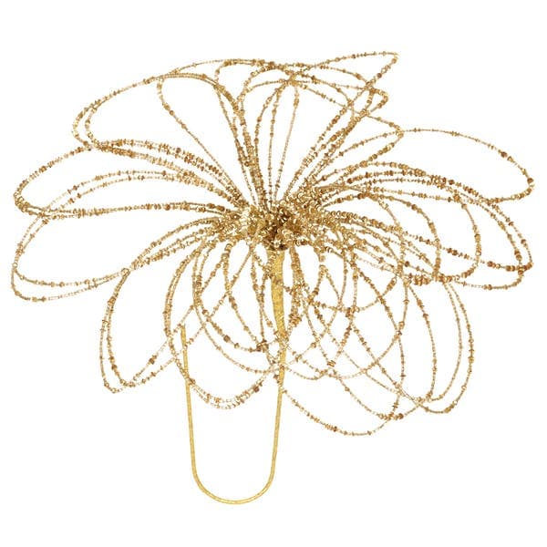 Enfeite Flor Metal Ouro Velho 43x37x2cm Cromus