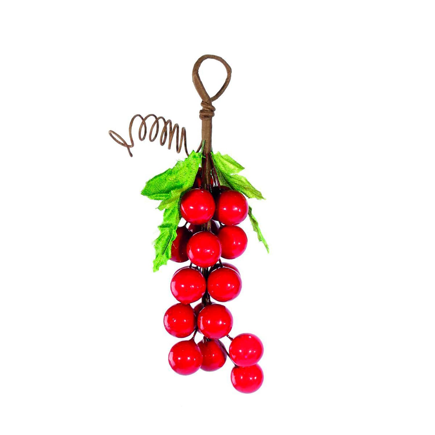 Enfeite Natalino Cacho Cerejas 19cm Vermelho - Magizi