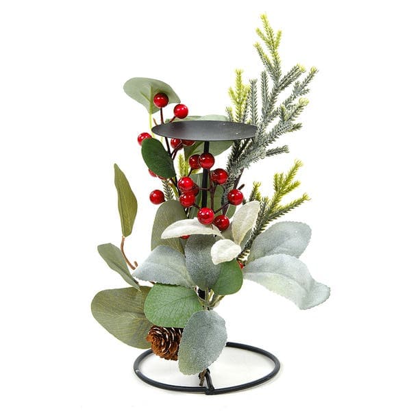 Enfeite Porta Vela Plástico Verde 20x10x10cm Cromus