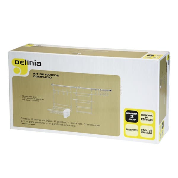 Escorredor de Louças KIT Cook Home Metal Cromado Delinia