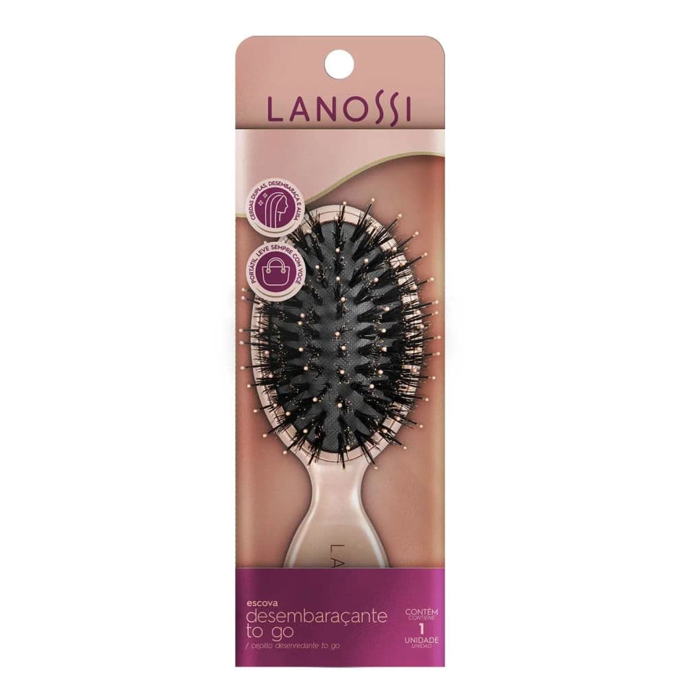 Escova de Cabelo Mini Rose Gold - Lanossi