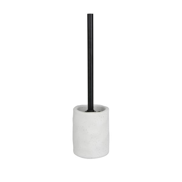Escova Sanitária com Suporte Pedra Contorno Branco Oikos